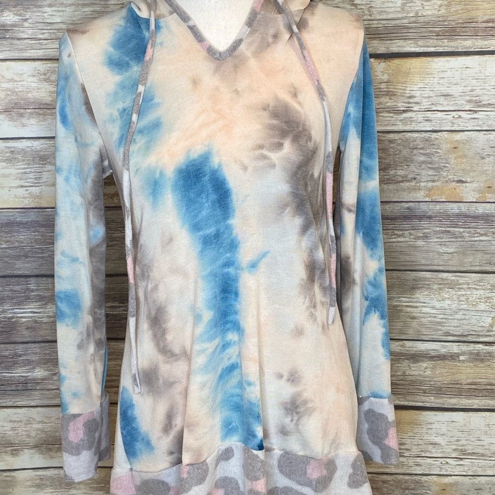 Leopard tie dye hoddie
